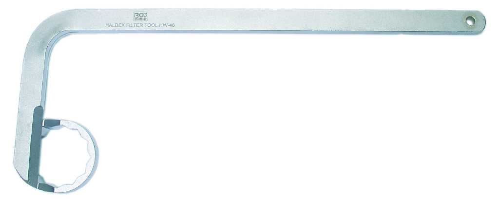 LLAVE ACODADA EXTRACTORA FILTRO ACEITE DE EMBRAGUE HALDEX, BIHEX. Ø 46 MM./12 PT, GRUPO VAG
