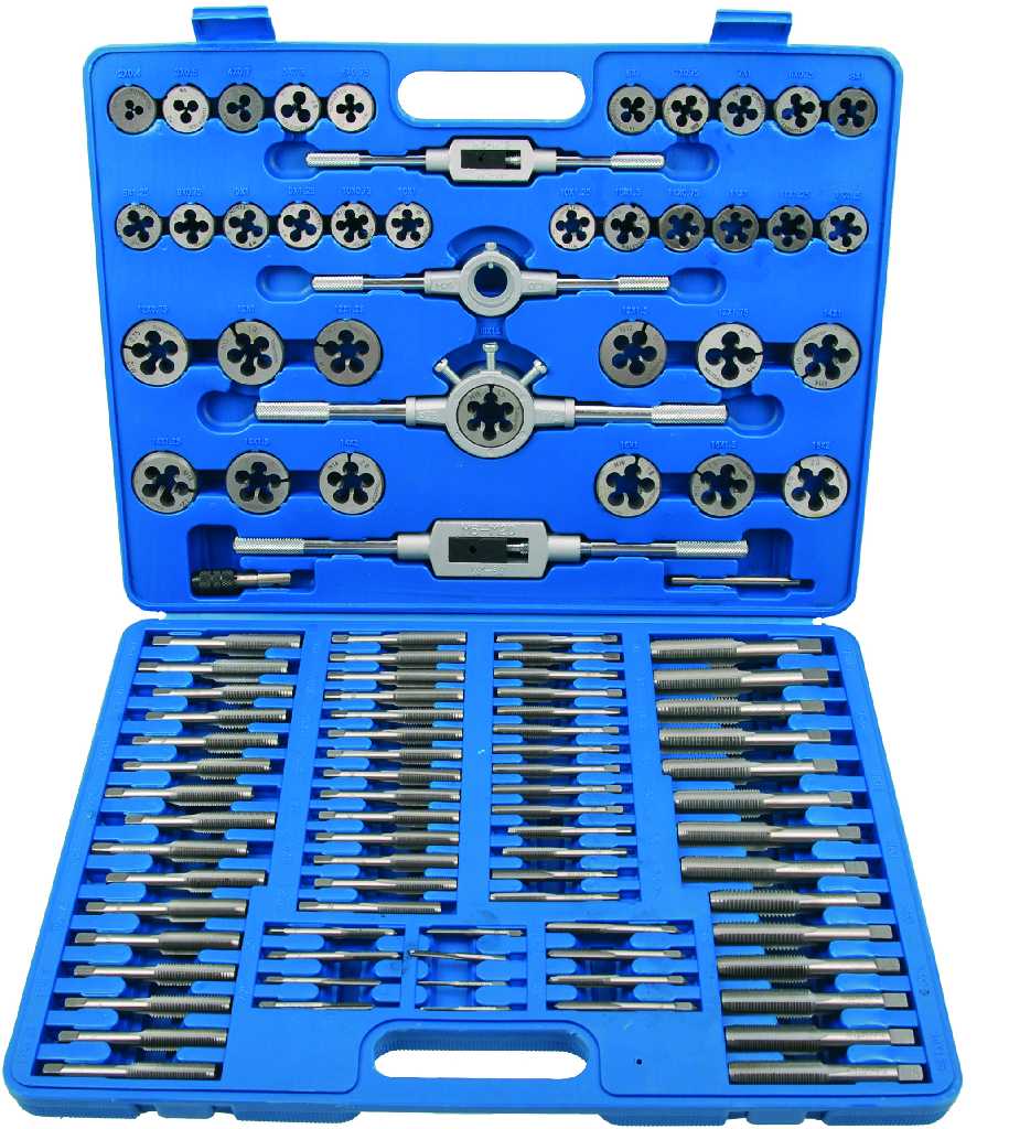 ESTUCHE 110 PCS MACHOS Y TERRAJAS (Ø M2 X 0.4 MM - M18 X 1.5 MM) ACERO&TUNGSTENO