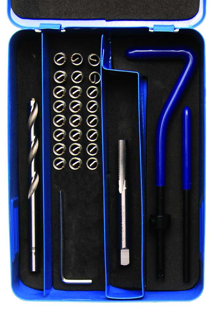 ESTUCHE 29 PCS. REPARACION DE ROSCAS INSERTADAS, (M6 X 1,0 MM)
