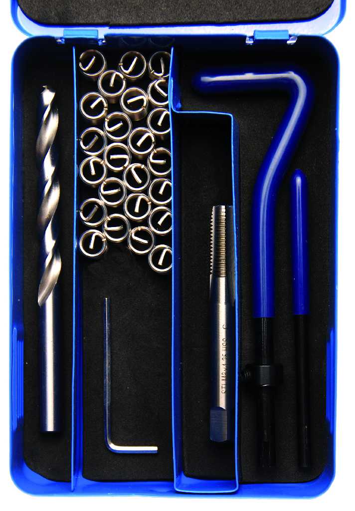 ESTUCHE 29 PCS. REPARACION DE ROSCAS INSERTADAS, (M8 X 1,25 MM)