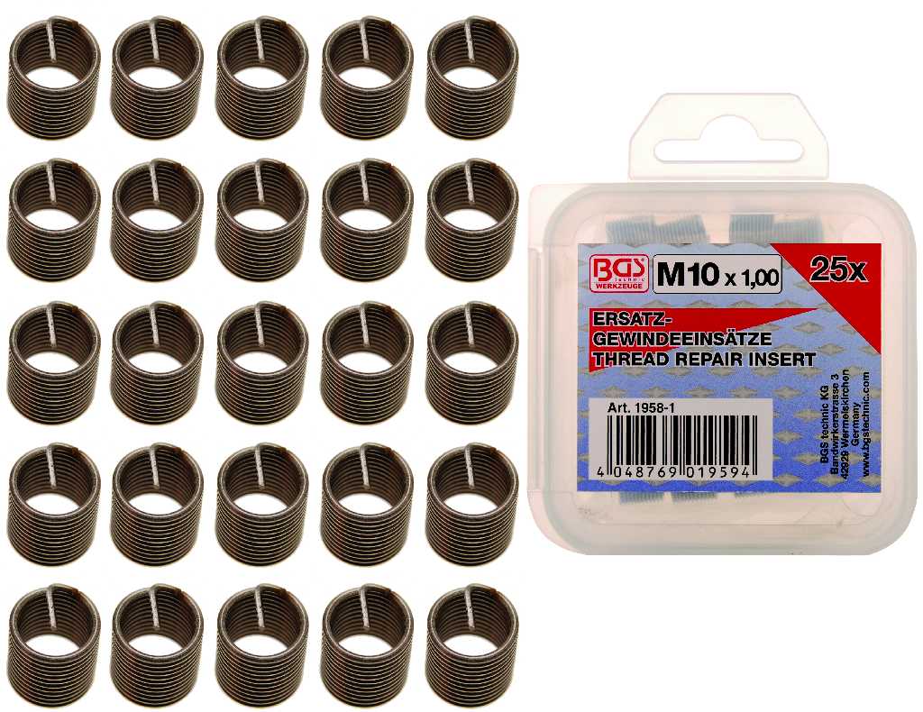 % BLISTER 25 INSERTOS (M10 X 1.0 MM)