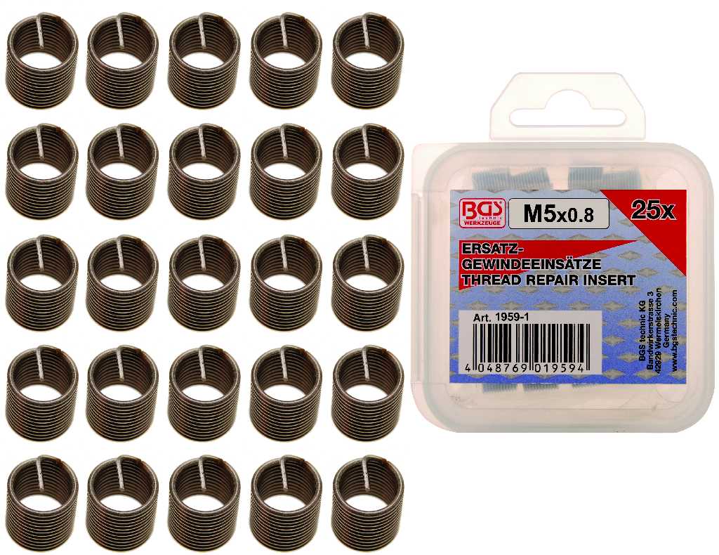 % BLISTER 25 INSERTOS (M5 X 0.8 MM)