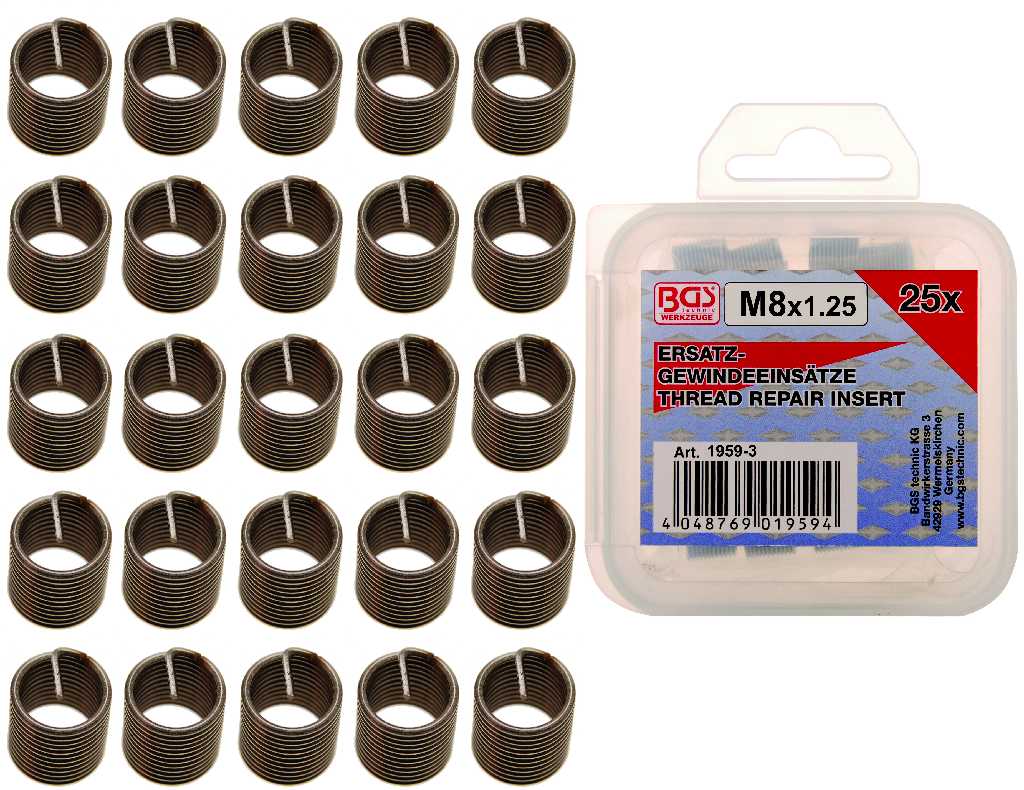BLISTER 25 INSERTOS (M8 X 1.25 MM)