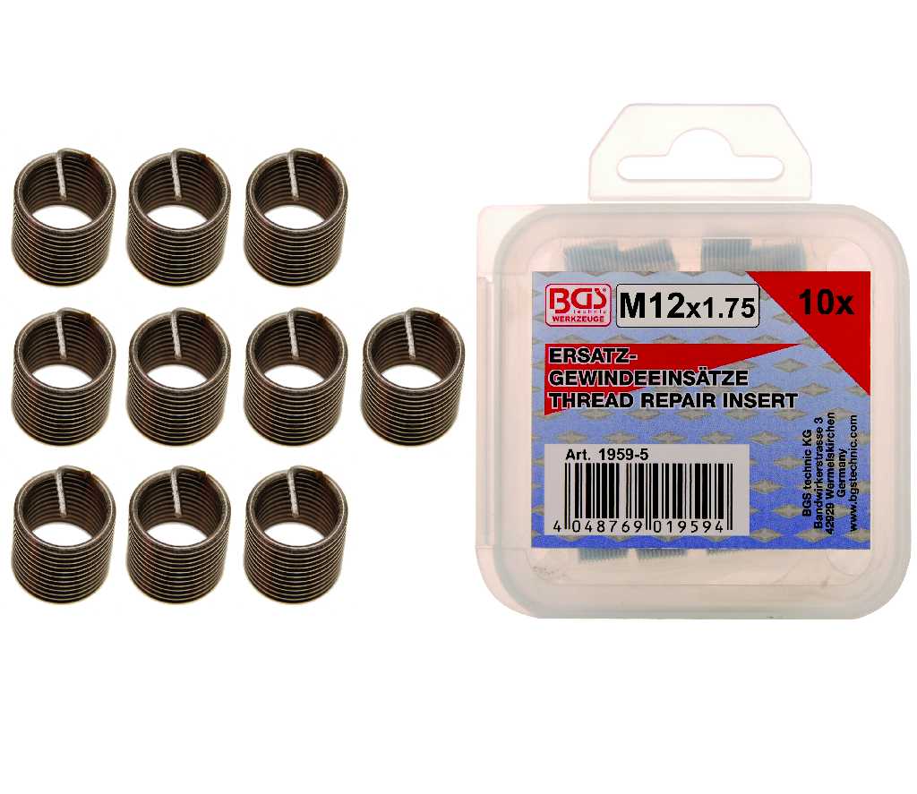 BLISTER 10 INSERTOS (M12 X 1.75 MM)