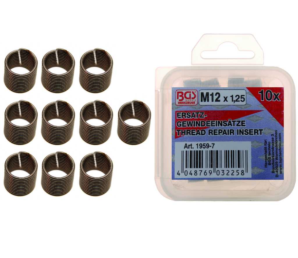 BLISTER 10 INSERTOS (M12 X 1.25 MM)