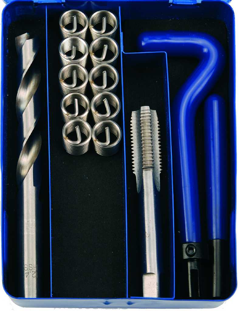 ESTUCHE 14 PCS. REPARACION DE ROSCAS INSERTADAS, (M12 X 1.25 MM)
