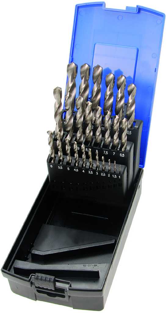 ESTUCHE 25 BROCAS ACERO HSS, HELICOIDALES ( Ø 1,0 - 13,0 MM)