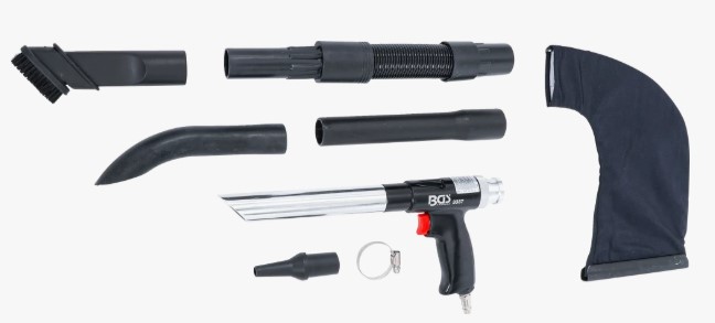 @ PISTOLA METALICA DE SOPLAR / ASPIRAR NEUMÁTICA + 8 ACCESORIOS