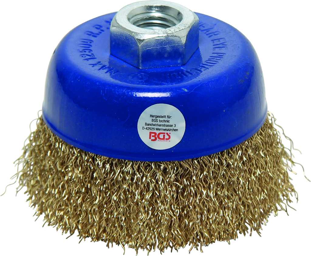 % CEPILLO DE ALAMBRE TIPO CORONA, Ø 75  X 57 MM., VASTAGO M14 X 2 MM.