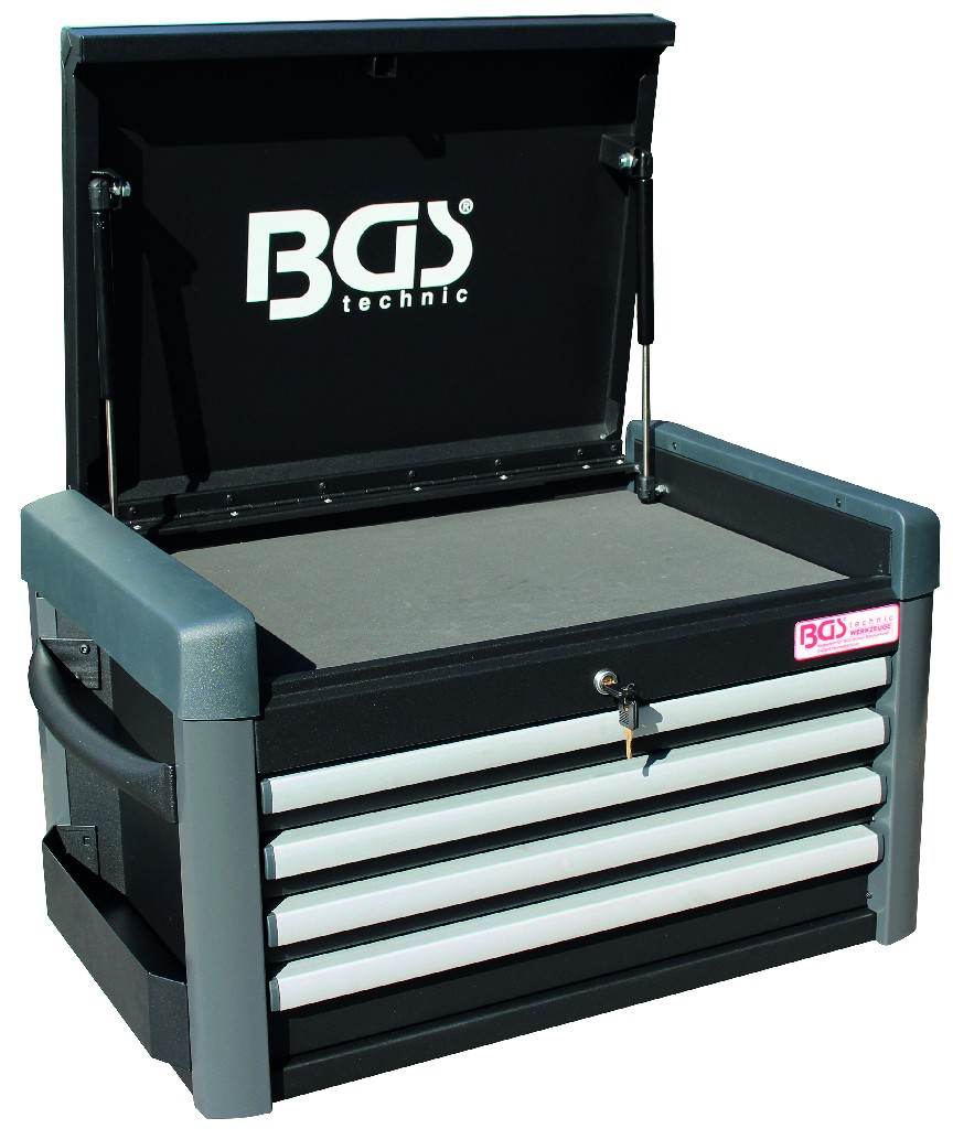 BAUL DE HERRAMIENTAS DE 4 BANDEJAS Y BANDEJA SUPERIOR DE APERTURA HIDRAULICA PARA GT104111