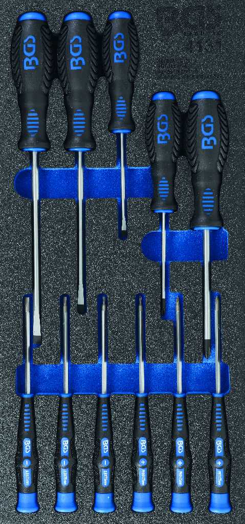 BANDEJA 1/3 DE POLIFOAM CON 11 DESTORNILLADORES ( PH1X80 - PH2X100 - PL4X80 - PL5,5X125 -PL6,5X150 - PH00X75 - PH0X75 - PH1X75 - PL2X75 - PL3X75 - PL4X75 MM)