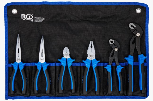 BOLSA DE 6 ALICATES MANGO BIMATERIA, TÜV-GS