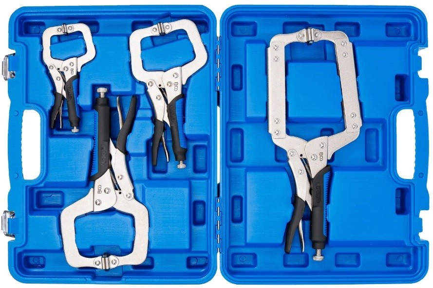 ESTUCHE 4 MORDAZAS GRIP CUELLO DE CISNE PARA SOLDADURA (165 - 229 - 279 - 356 MM.)