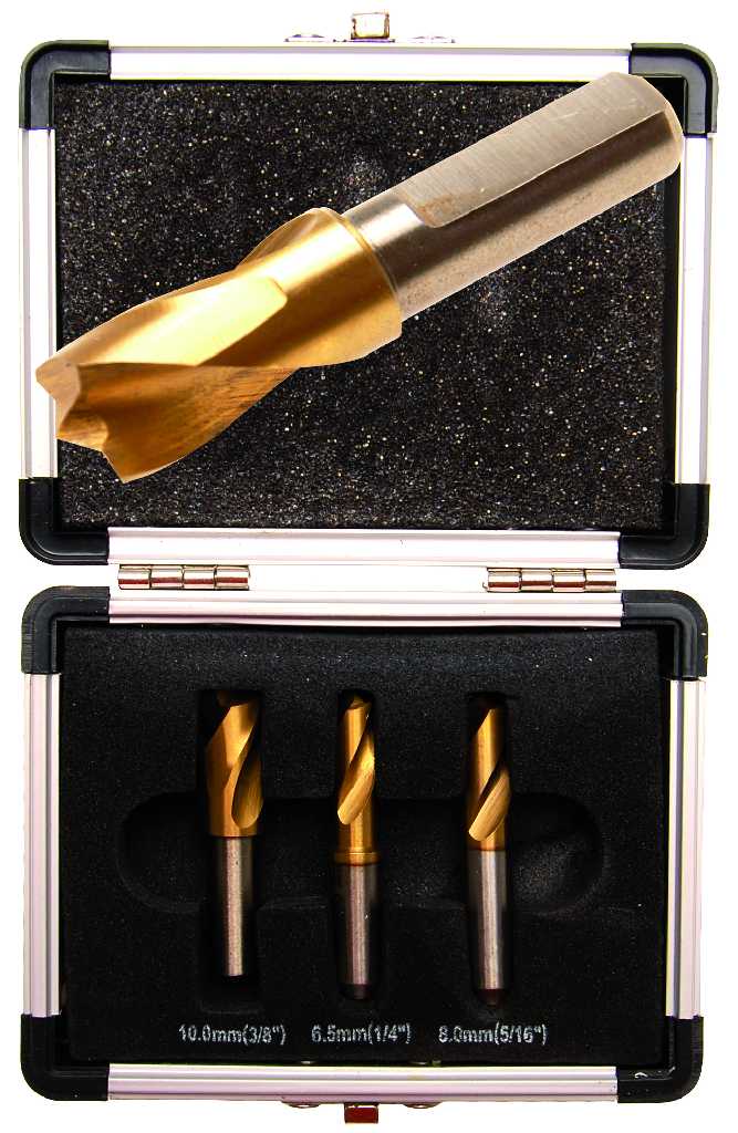 ESTUCHE 3 FRESAS DESPUNTEAR PUNTOS SOLDADURA, ACERO AL 5% DE COBALTO (Ø 6,5  - 8,0 - 10,0 X 55 MM.)