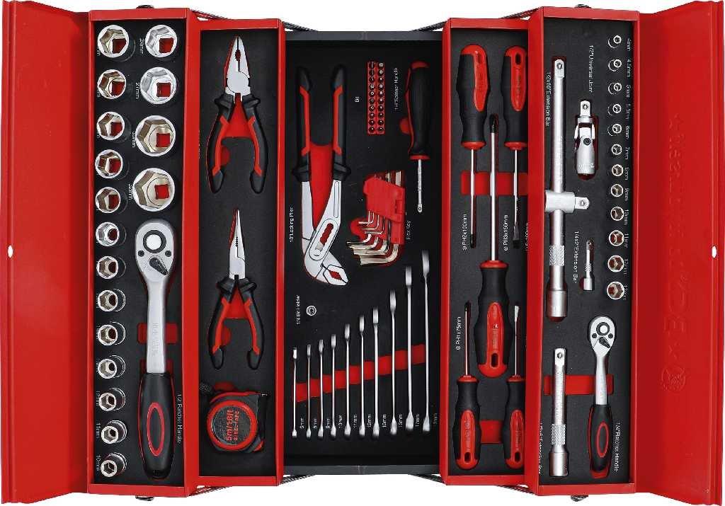 CAJA DE HERRAMIENTAS METALICA CON 85 PCS.( 36 PCS.1/4