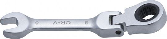 MINI-LLAVE COMBINADA DE CARRACA ARTICULADA ANGULO 0º, 72 D. BIHEX., 9 MM
