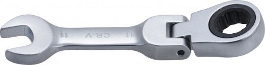 MINI-LLAVE COMBINADA DE CARRACA ARTICULADA ANGULO 0º, 72 D. BIHEX., 11 MM