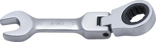 MINI-LLAVE COMBINADA DE CARRACA ARTICULADA ANGULO 0º, 72 D. BIHEX., 12 MM