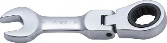 MINI-LLAVE COMBINADA DE CARRACA ARTICULADA ANGULO 0º, 72 D. BIHEX., 15 MM