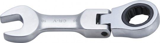 MINI-LLAVE COMBINADA DE CARRACA ARTICULADA ANGULO 0º, 72 D. BIHEX., 19 MM