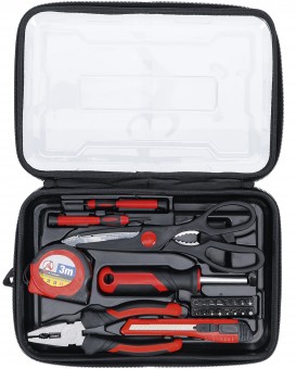 ESTUCHE DE 23 HERRAMIENTAS EN BOLSA PLEGABLE CON CREMALLERA, 1/4