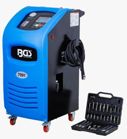 > EQUIPO DE SUSTITUCIÓN DE ACEITE Y LIMPIEZA DE TRANSMISIONES AUTOMATICAS + ESTUCHE CON 36 ADAPTADORES UNIVERSALES - USO AUTOMATIZADO