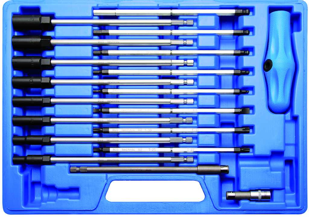 ESTUCHE 19 VARILLAS 175 MM. (ALLEN - TORX - TUBO) + DESTORNILLADOR EN T