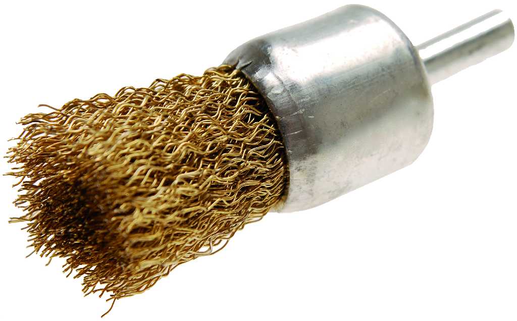 CEPILLO DE BROCHA ACERO LATONADO, Ø 6 X 25 MM