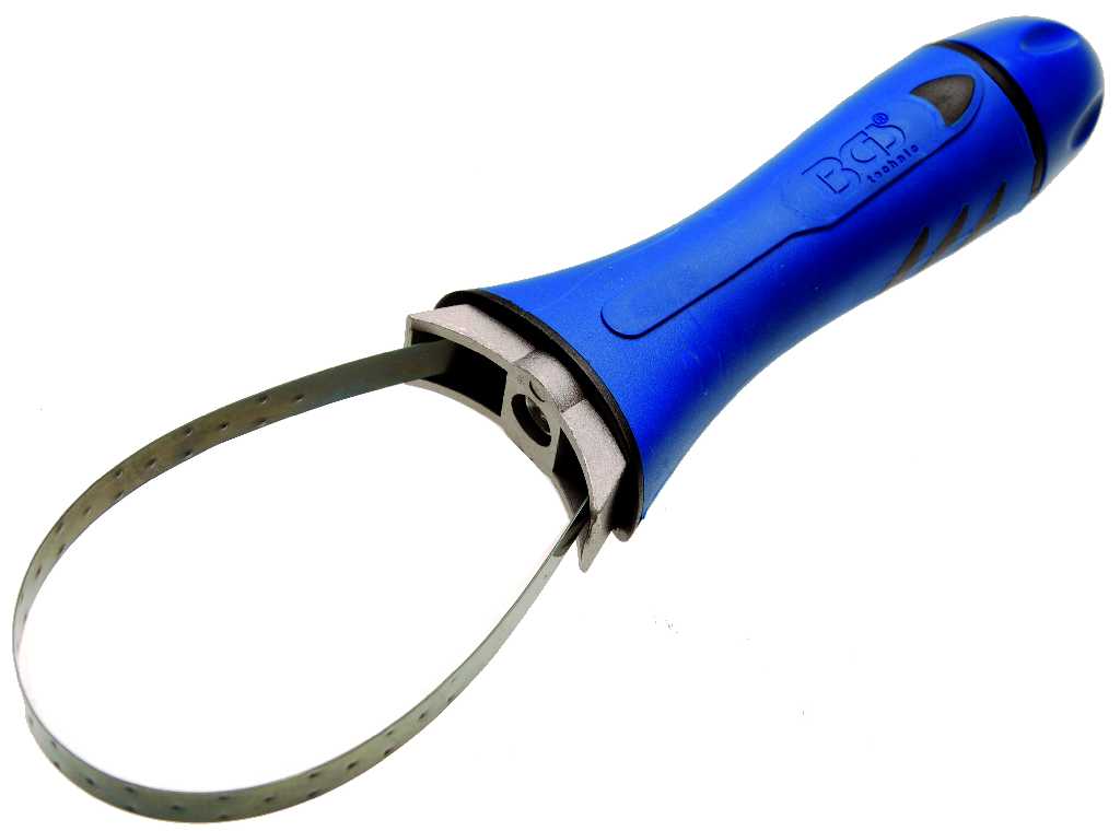 % LLAVE DE FLEJE PARA FILTRO DE ACEITE CON MANGO DE PLÁSTICO AJUSTABLE (Ø 110 - 155 MM)