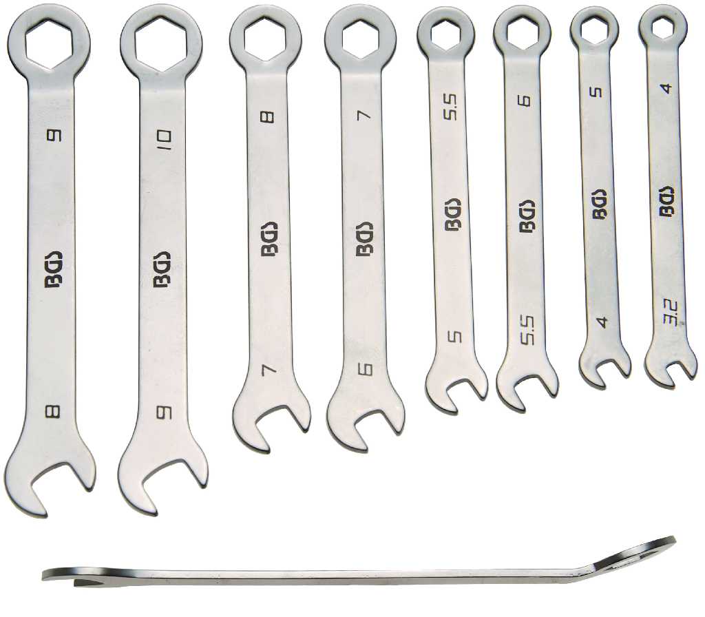 BLISTER 8 LLAVES COMBINADAS EXTRAPLANAS (4 - 5 - 5.5 - 6 - 7 - 8 - 9 - 10 MM), HEXAGONALES