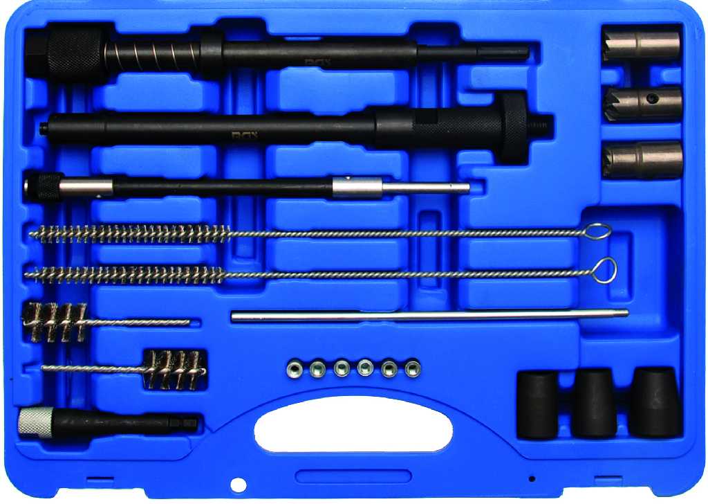 ESTUCHE DE 21 UTILES PARA LIMPIEZA DEL ASIENTO DEL INYECTOR Y DE BOCA DE BUJIAS