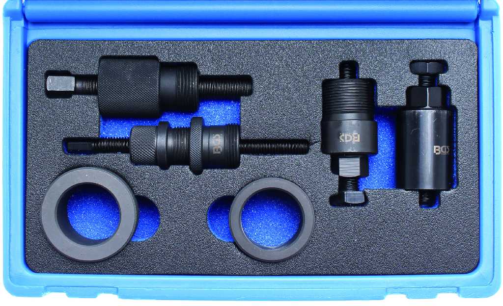 ESTUCHE 6 EXTRACTORES DE RUEDA DENTADA DE BOMBA INYECTORA DIESEL DE BMW & OPEL (M41 - M51 - M47 - M47TU - M57 - M57TU) & MERCEDES BENZ