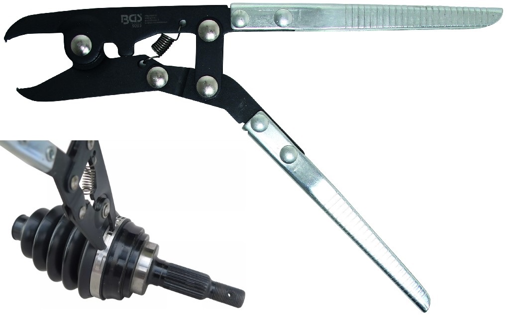 ALICATE DE ABRAZADERAS( HASTA Ø 100 MM.) DE ARRANQUE SIN EJE Y DE EJE TERMOPLÁSTICO (AUDI - BMW - CHRYSLER - FORD - GM - HONDA - MAZDA - MB - NISSAN - OPEL - PORSCHE - VW)