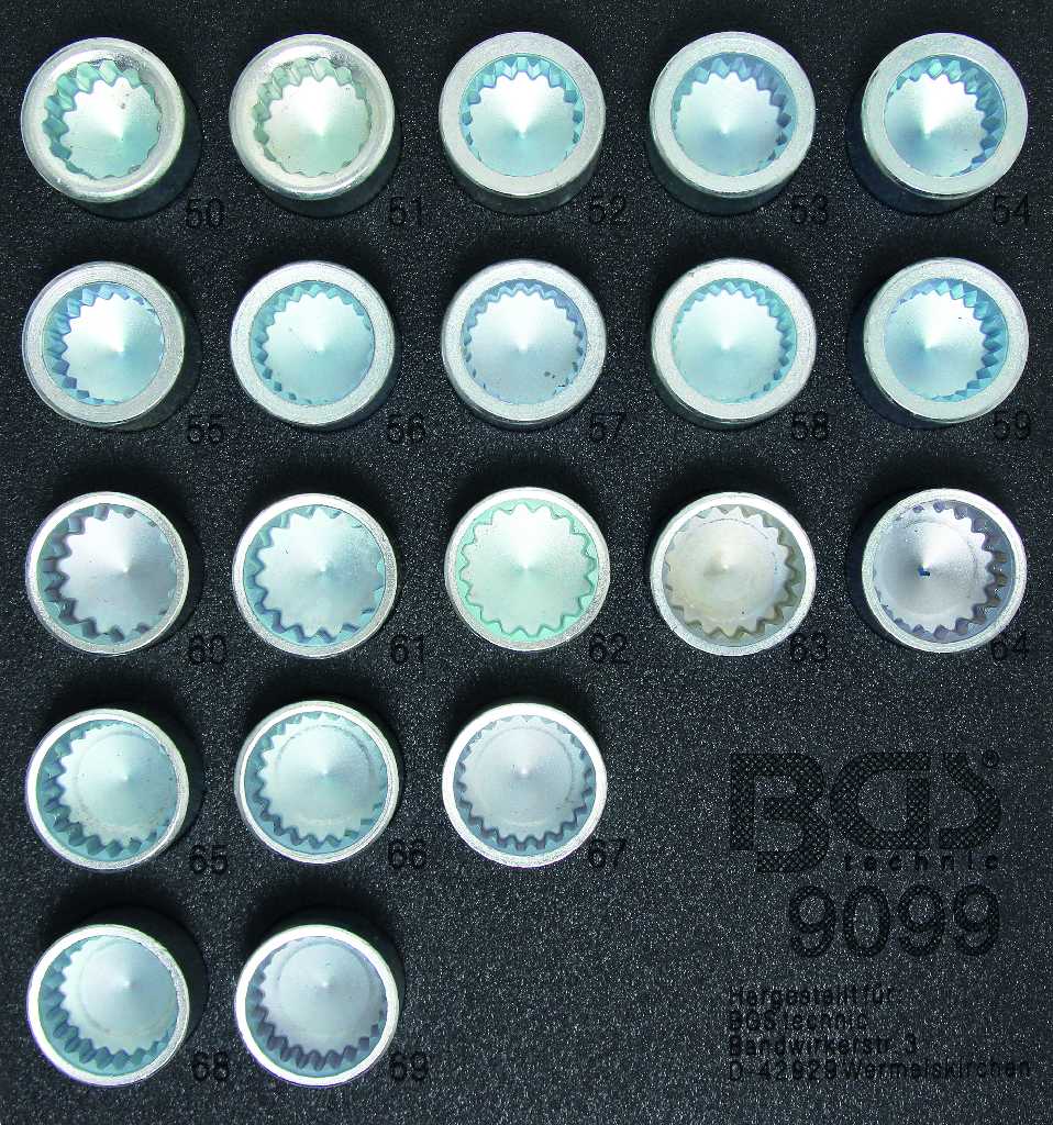 BANDEJA DE POLIFOAM 1/6 CON 20  VASOS HEX. ESTRIADOS PARA PORSCHE & VW TOUAREG