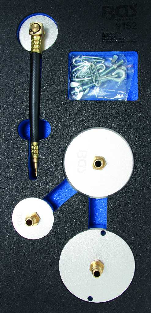 BANDEJA 1/3 DE POLIFOAM CON 4 UTILES DE PURGADO DE FRENOS PARA SER UTILIZADO CON GT108315 (MITSUBISHI-NISSAN-SUBARU-SUZUKI-VOLVO-CHRYSLER-FORD-HYUNDAI-MAZDA-ETC..)