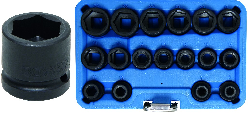 ESTUCHE DE 17 VASOS CORTOS DE IMPACTO 1/2