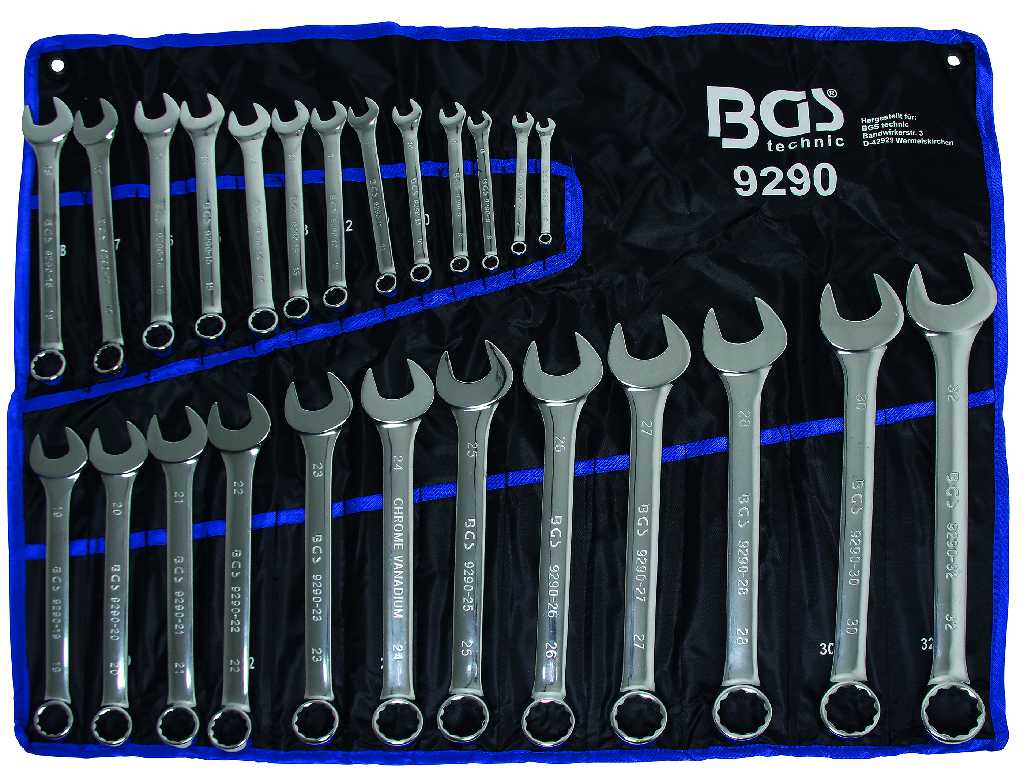 BOLSA DE 25 LLAVES COMBINADAS PULIDAS, 6-32 MM.