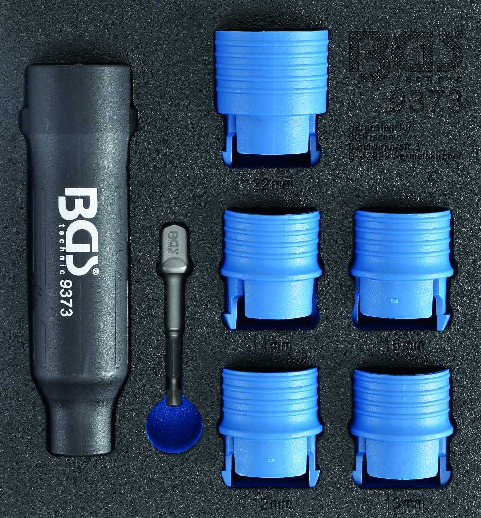 BANDEJA 1/6 DE POLIFOAM CON 5 CEPILLOS DE LIMPIEZA DE PERNOS /TORNILLOS (12 - 22 MM. / 7/16