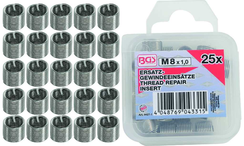 BLISTER 25 INSERTOS (Ø M8 X 1,0  MM)