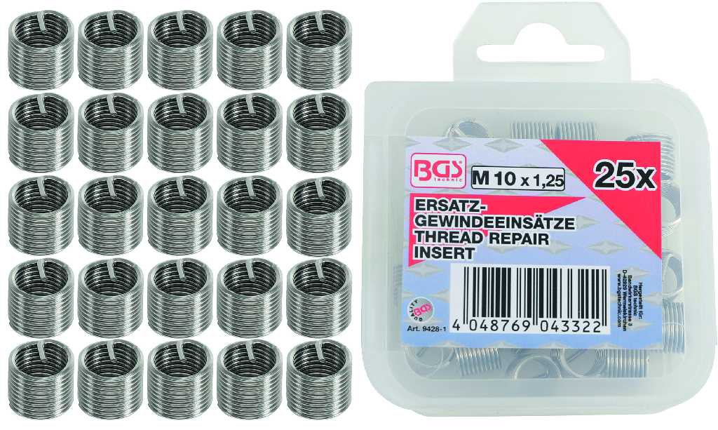 BLISTER 25 INSERTOS (Ø M10 X 1,25  MM)