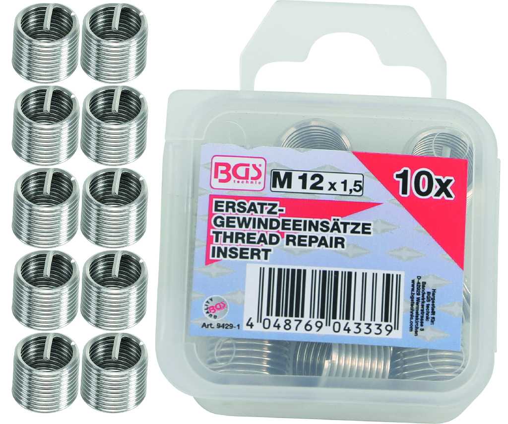 BLISTER 10 INSERTOS (Ø M12 X 1,50  MM)