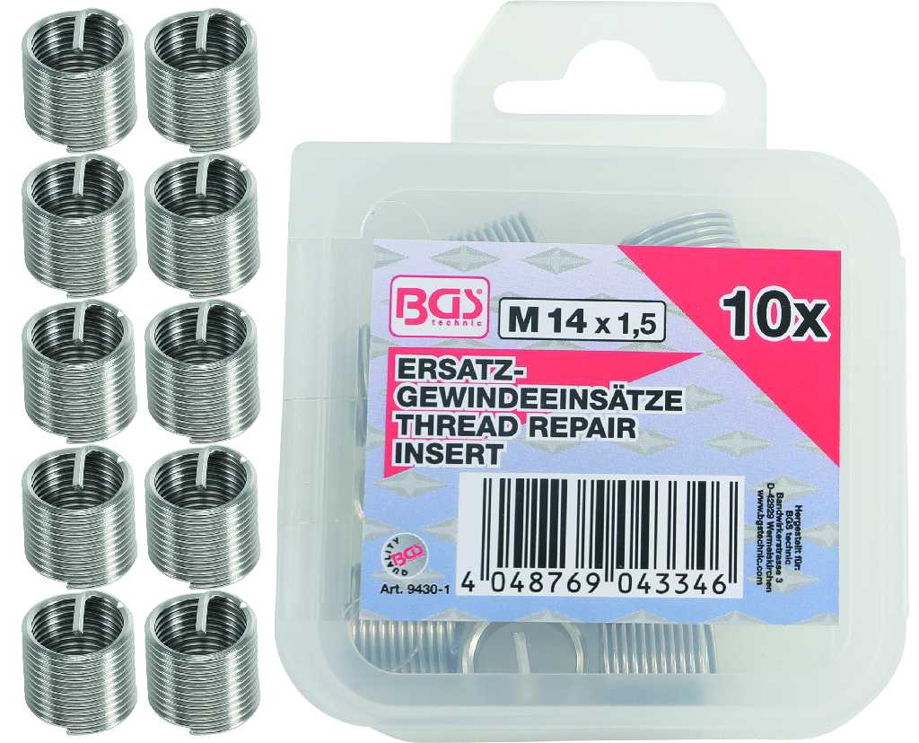 BLISTER 10 INSERTOS (Ø M14 X 1,50  MM)