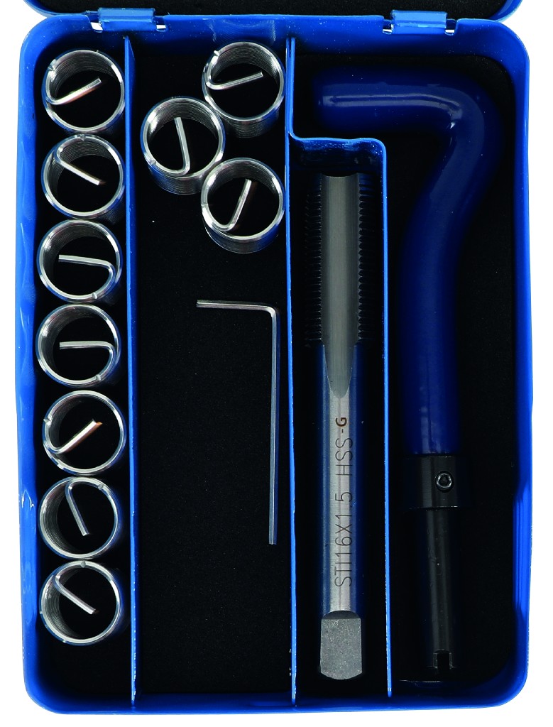 ESTUCHE 12 PCS. REPARACION DE ROSCAS INSERTADAS, (Ø M16 X 1,50 MM)
