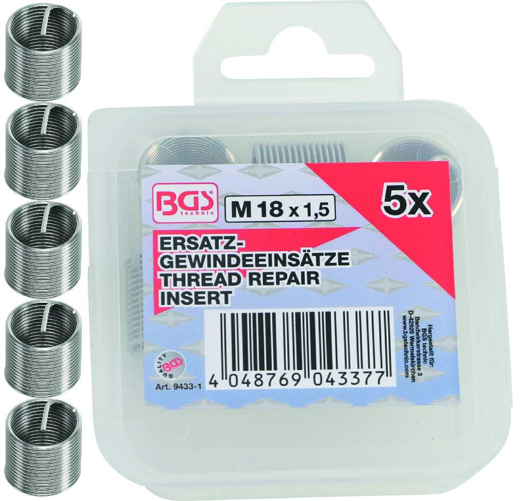 BLISTER 5 INSERTOS (Ø M18 X 1,50  MM)