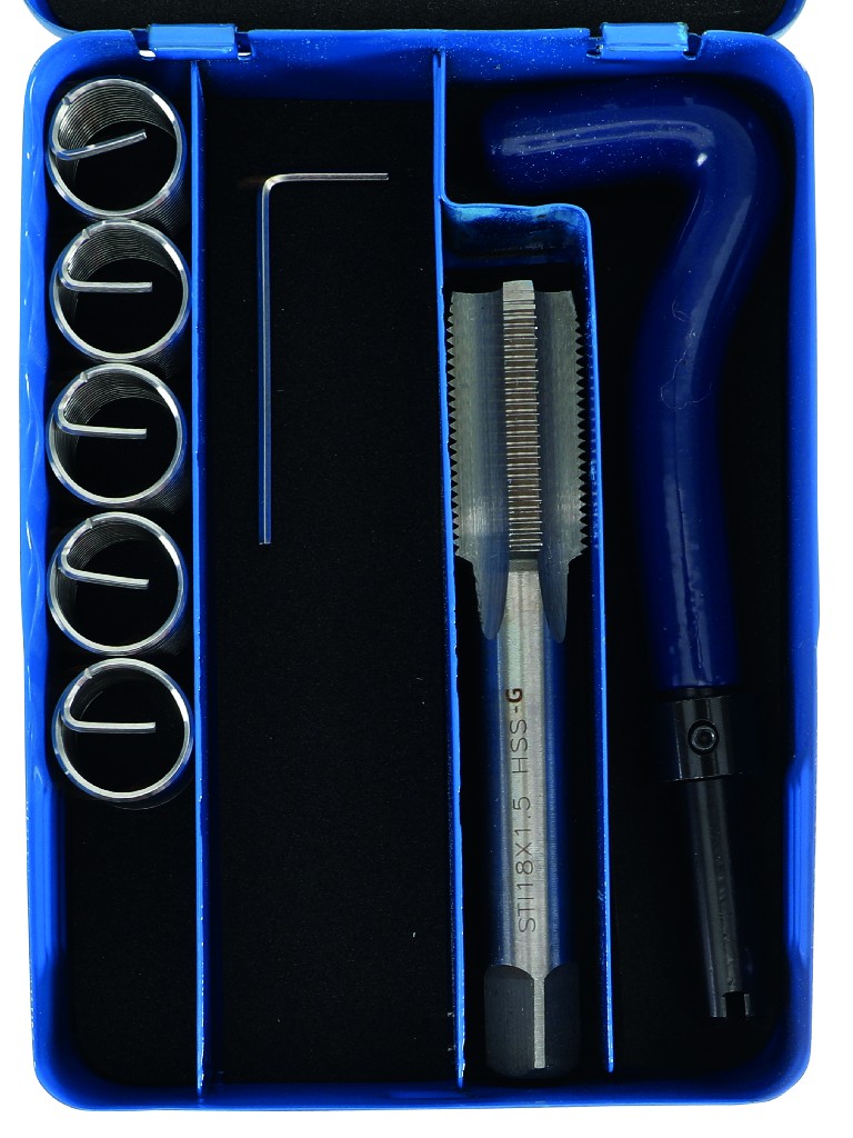 ESTUCHE 7 PCS. REPARACION DE ROSCAS INSERTADAS, (Ø M18 X 1,50 MM)