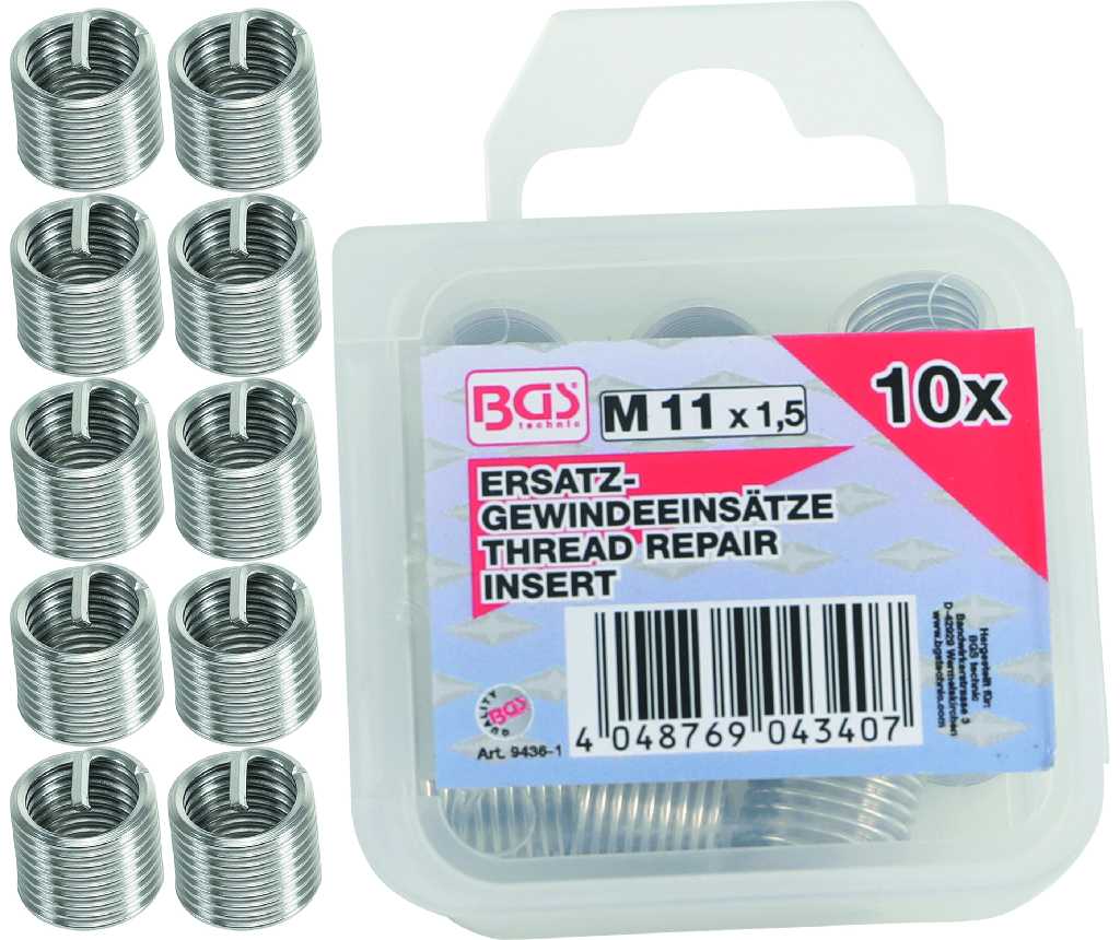 BLISTER 10 INSERTOS (Ø M11 X 1,50  MM)