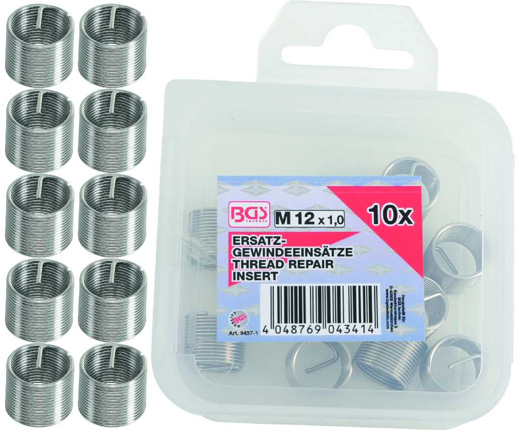 BLISTER 10 INSERTOS (Ø M12 X 1,0  MM)