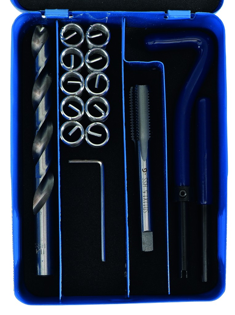 ESTUCHE 14 PCS. REPARACION DE ROSCAS INSERTADAS, (Ø M12 X 1,0 MM)
