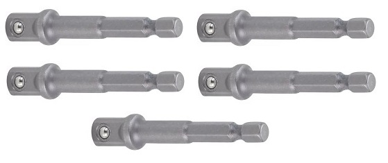 BLISTER DE 5 ADAPTADORES PARA TALADRO 1/4