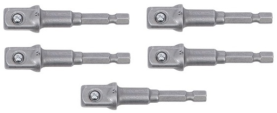 BLISTER DE 5 ADAPTADORES PARA TALADRO 1/4